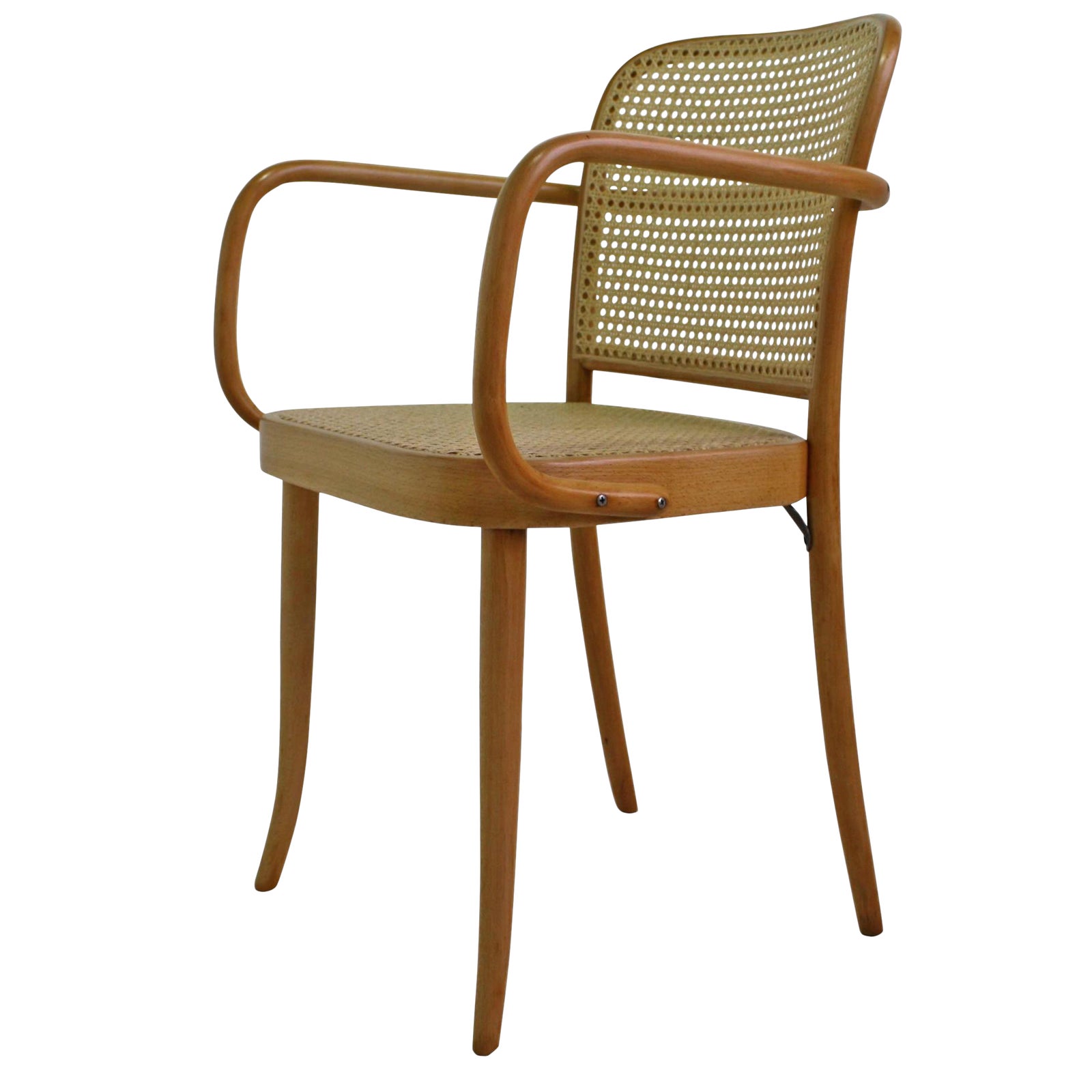 Vintage Bentwood & Cane Arm Chair In The Style of Michael Chairish