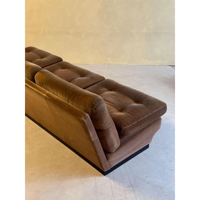 Set of Brown Velvet Sofa and Lounge Chair by Paolo Caliari for Cassina, 1960s For Sale - Image 10 of 16