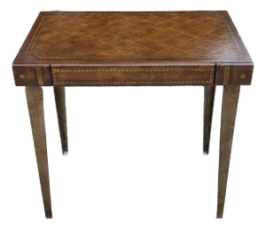 Leather Faux Book Table With Metal Tapered Legs - Maitland Smith Style