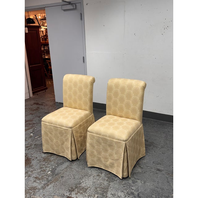 Transitional Custom Design Side Dining Chairs, Pair For Sale - Image 3 of 12