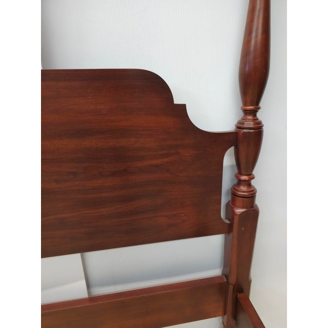 Wood Henkel Harris Wild Black Cherry Semi Poster Queen Size Bed For Sale - Image 7 of 12
