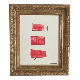 Original Modern Painting in Antique Frame “The Red Path” by Houston Artist Shannon Weir For Sale