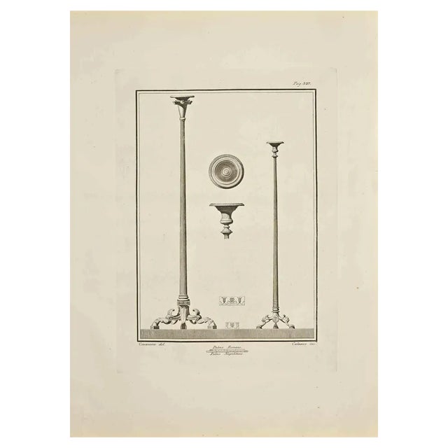 Giacomo Casanova, Ancient Roman Decorations, Etching, 18th Century For Sale
