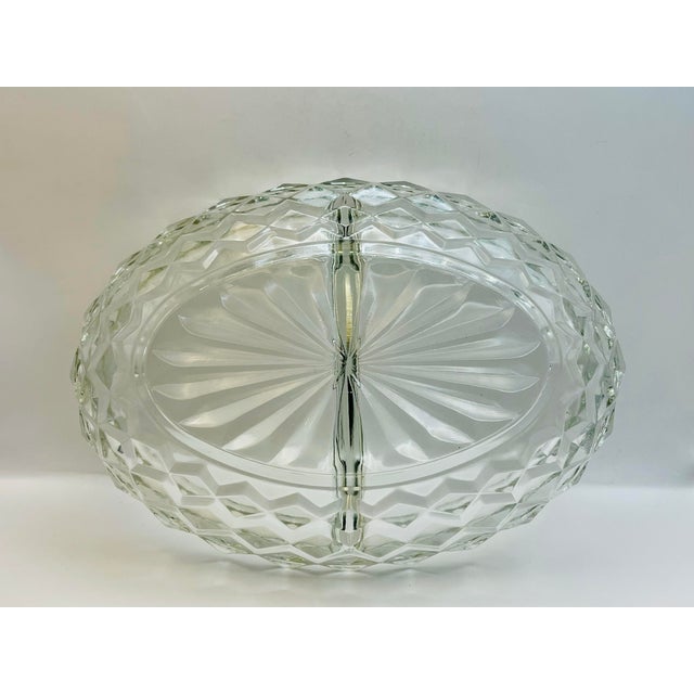 Glass 1940s Fostoria “American” Divided Dish For Sale - Image 7 of 9