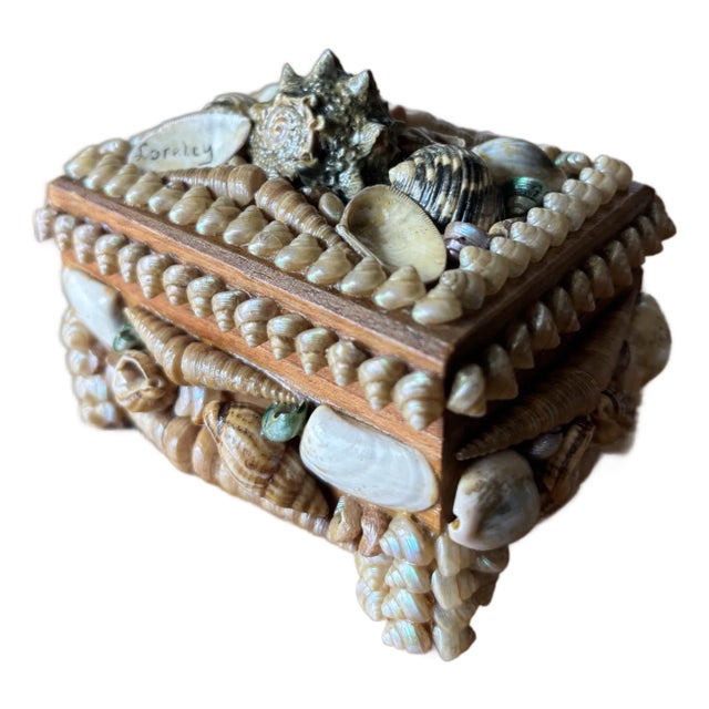 Vintage English Shell Box For Sale