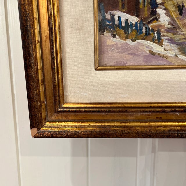 Late 20th Century Late 20th Century Original Signed Impressionist Oil Painting of Canadian Village in Quebec by Louise Lecor Kirouac For Sale - Image 5 of 12