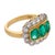 1940s Retro English Gia Colombia No Oil Emerald Diamond 18k Two Tone Gold Ring, Size 4 For Sale - Image 4 of 8