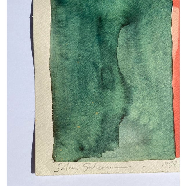 1980s 1988 Sidney Guberman Abstract Watercolor For Sale - Image 5 of 9