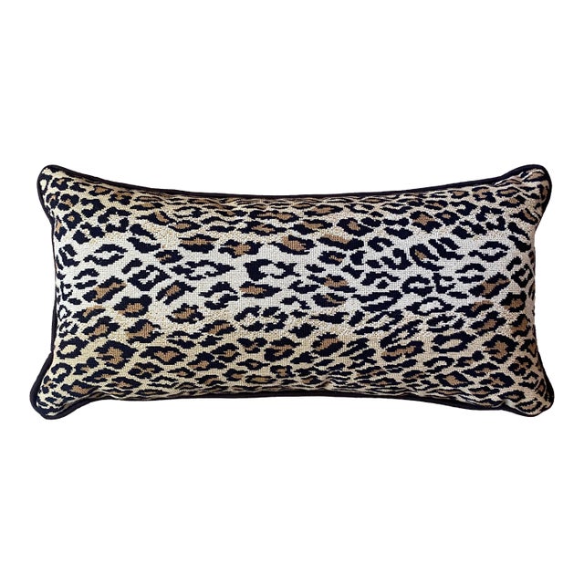 Custom Leopard Print Lumbar Throw Pillow For Sale