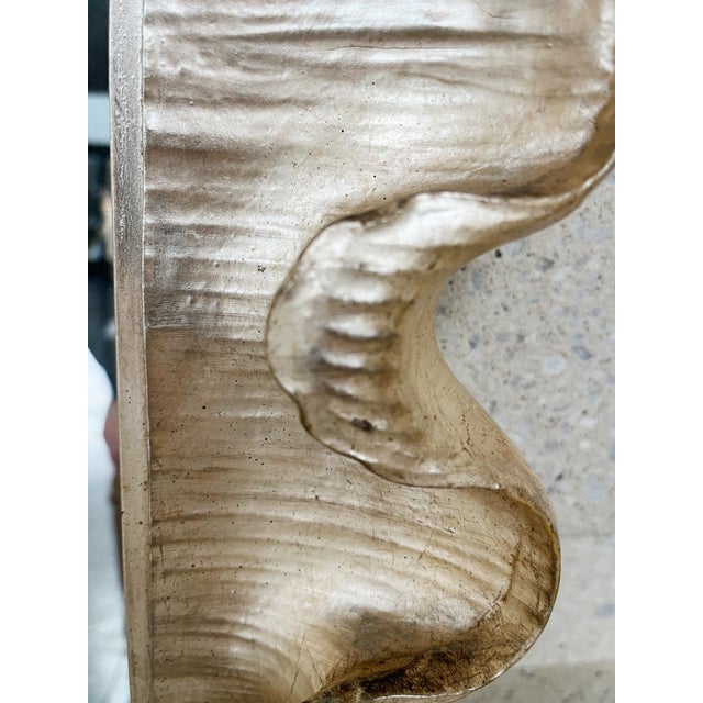 Eggshell 1940s Italian Silver Leaf Scalloped Wall Mirror For Sale - Image 8 of 12