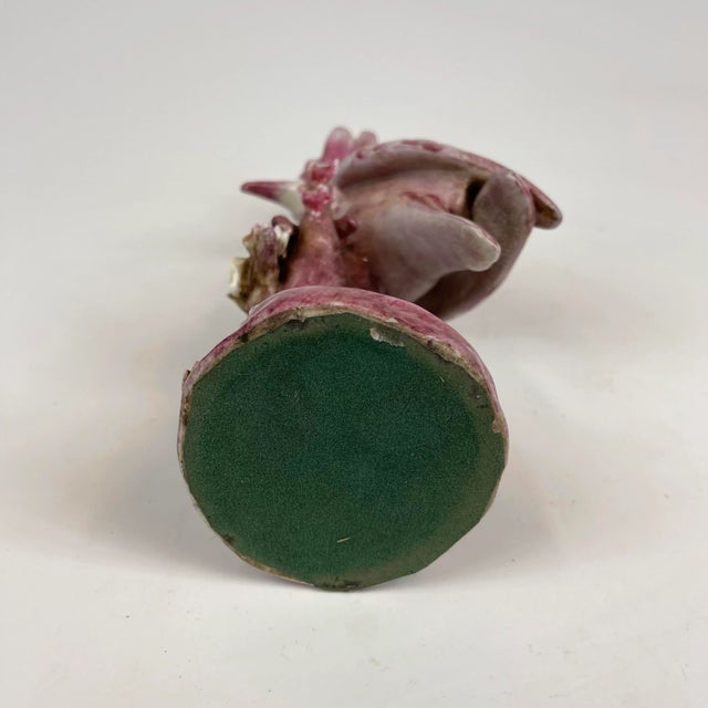 Cerise 1990s Chinoiserie Porcelain Bird on Flowering Tree For Sale - Image 8 of 10