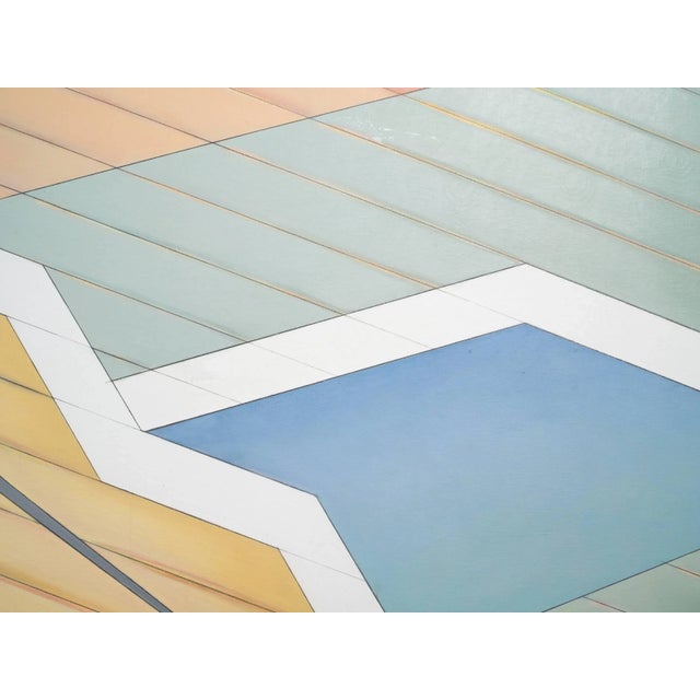 Very Large Abstract painting on canvas by listed artist Arlyne Bayer , dated 1979.