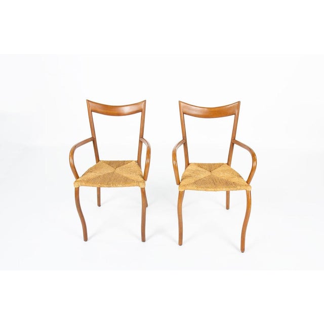 Contemporary Manila Chairs in Rope and Wood by Val Padilla for Jasper Conran, 1970s, Set of 6 For Sale - Image 3 of 15