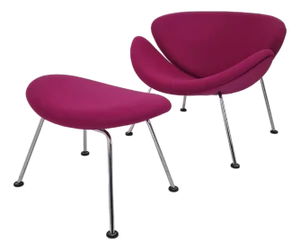 Orange Slice Chair with Ottoman by Pierre Paulin for Artifort, 1980s, Set of 2
