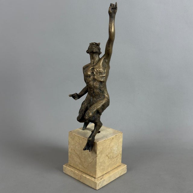 Bronze Sculpture of Satyr on Marble Base, 19th Century For Sale - Image 17 of 17