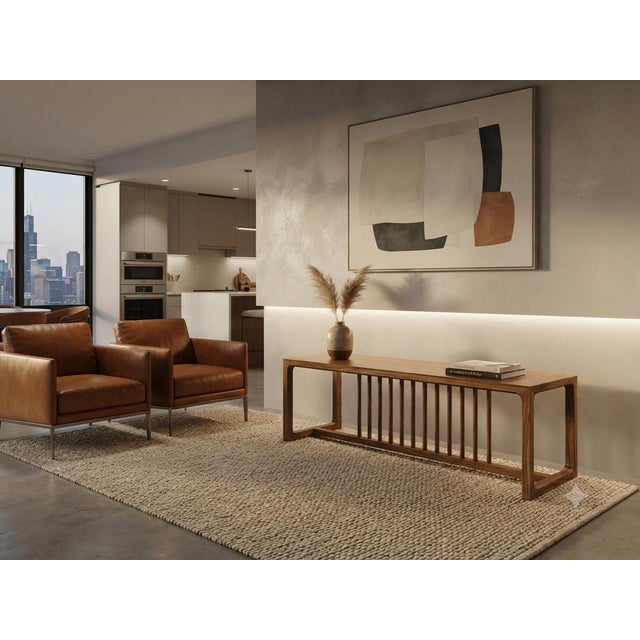 1990s Solid Wood Light Brown Minimalistic Low Bench Coffee Table For Sale - Image 5 of 13