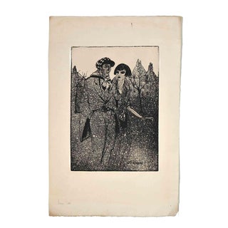 Raimond Jou, Couple, Early 20th Century, Etching For Sale
