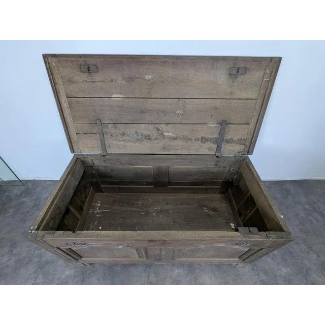 Antique Solid Oak Chest, 1700s For Sale - Image 5 of 8