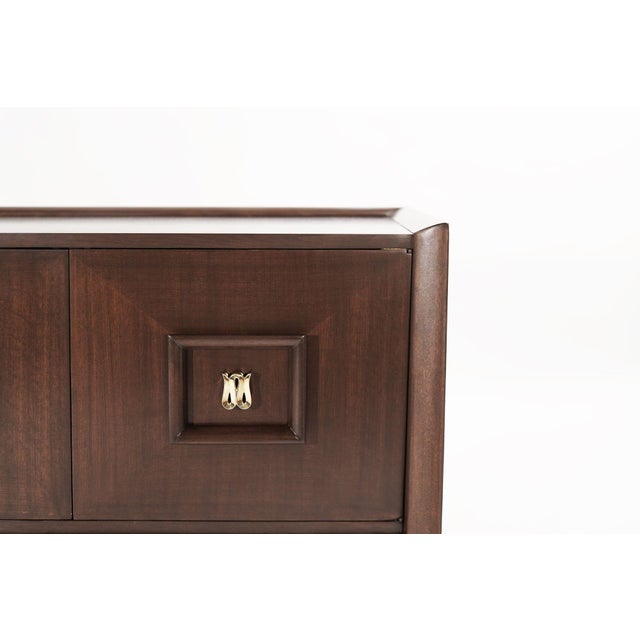 Brown Modernist Walnut Dresser, Italy 1950s For Sale - Image 8 of 12