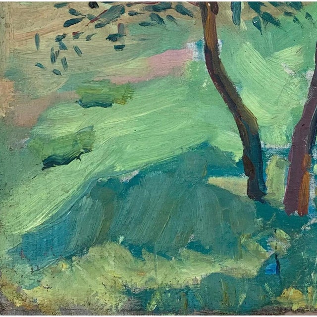 1970s Rural Landscape Antique Painting Original Soviet Art Ukrainian Artist Solovskiy G. 36-38 1970s For Sale - Image 5 of 6