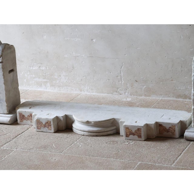 Antique Baroque Marble Console Table with Glass Top For Sale - Image 13 of 16