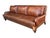 1970s English Traditional Light Brown Leather Sofa With Nail Head Trim & Carved 6-Leg Base For Sale - Image 13 of 16