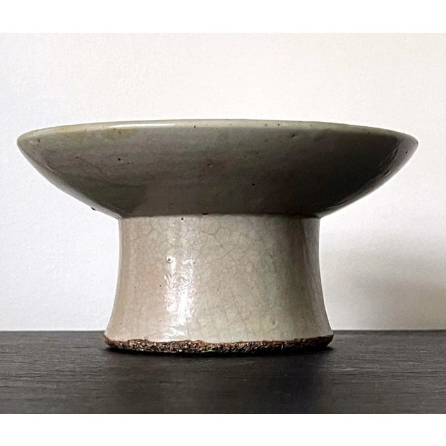 Korean White Ceramic Stem Dish Joseon Dynasty For Sale - Image 9 of 13