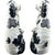 Vintage Staffordshire Spaniel Dog and Pup Figurine Pair, Black and White with Gold Accents This whimsical pair of large...