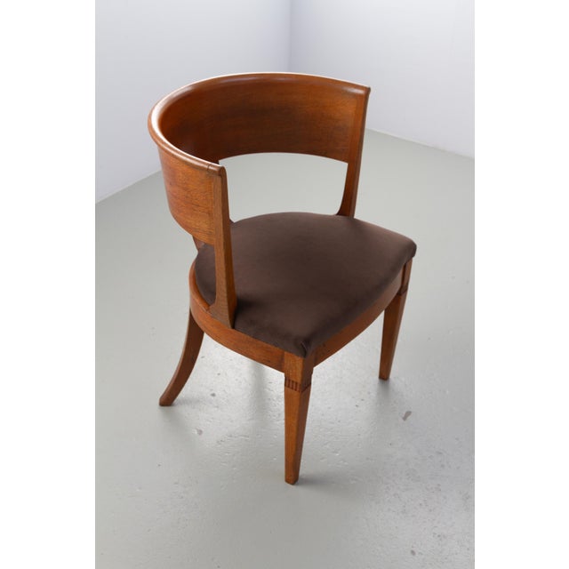 Antique Danish Round Back Oak Chair, 1920s For Sale - Image 4 of 18