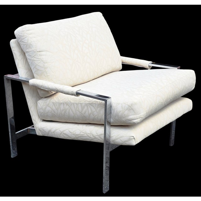 Mid 20th Century Vintage Attributed to Milo Baughman for Thayer Coggin 951 Flat Bar Chrome Lounge Chair For Sale - Image 5 of 5