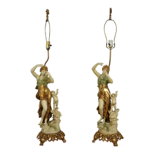 Vintage Louis L&f Moreau Decorative Figural Table Lamps ~ a Pair