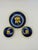 Vintage American Beauty Blue & Gold Vanity Jar Set – Floral Glass Trinket Boxes, Set of 3 For Sale - Image 4 of 5