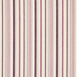Sample - Schumacher Tybee Stripe Fabric in Mulberry For Sale