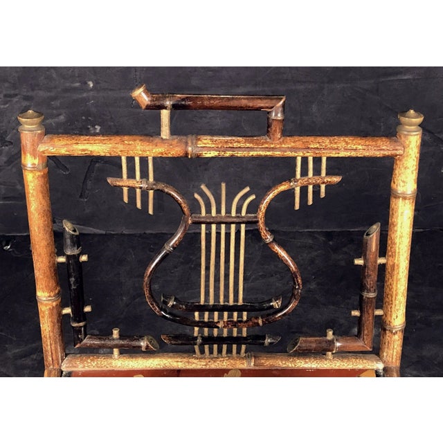 English English Bamboo Canterbury Music Rack or Magazine Stand For Sale - Image 3 of 13