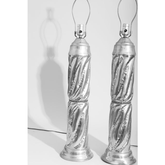 1990s 1990s Studio Pewter Lamp Set by Peter Fontier For Sale - Image 5 of 8