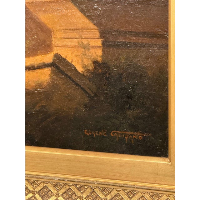 Eugene Califano Allegorical Scene With Classical Ruins Oil on Canvas. 20th C. For Sale - Image 11 of 13