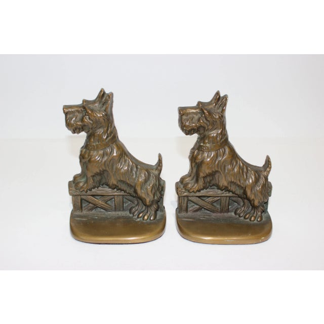 Art Deco Scotty Dog Bookends 1930s Bronze - The Pair For Sale - Image 3 of 12