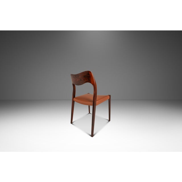 Set of Six ( 6 ) Model 55 and Model 71 Dining Chairs in Rosewood by Niels Møller for j.l. Møllers Møbelfabrik, Denmark, 1960's For Sale In Orlando - Image 6 of 18
