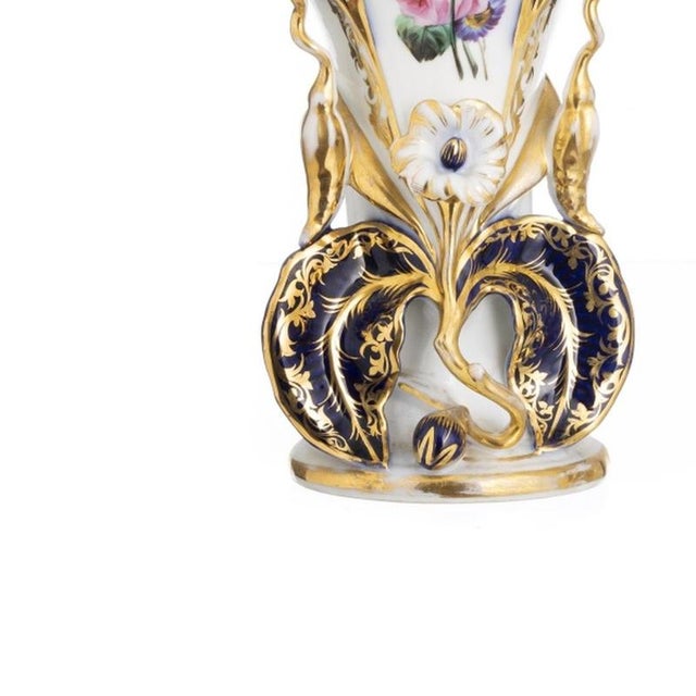 Porcelain Altar Vases from Vieux Paris, 1800s, Set of 2 For Sale - Image 3 of 6