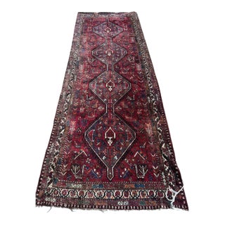 Mid 20th Century Plush Pile Southwest Persian Shiraz Rug 3.10 x 10.7 For Sale