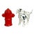 1990s Vintage Figurative Boho Dalmatian Fire Hydrant Salt & Pepper Shakers - a Pair. For Sale
