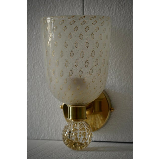 Murano Art Glass and Brass Round Gold Wall Light, 2000 For Sale - Image 9 of 9