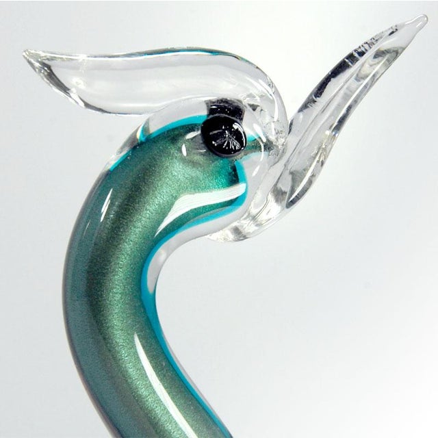 Alfredo Barbini Green Murano Glass Bird from Alfredo Barbini, 1960s For Sale - Image 4 of 9