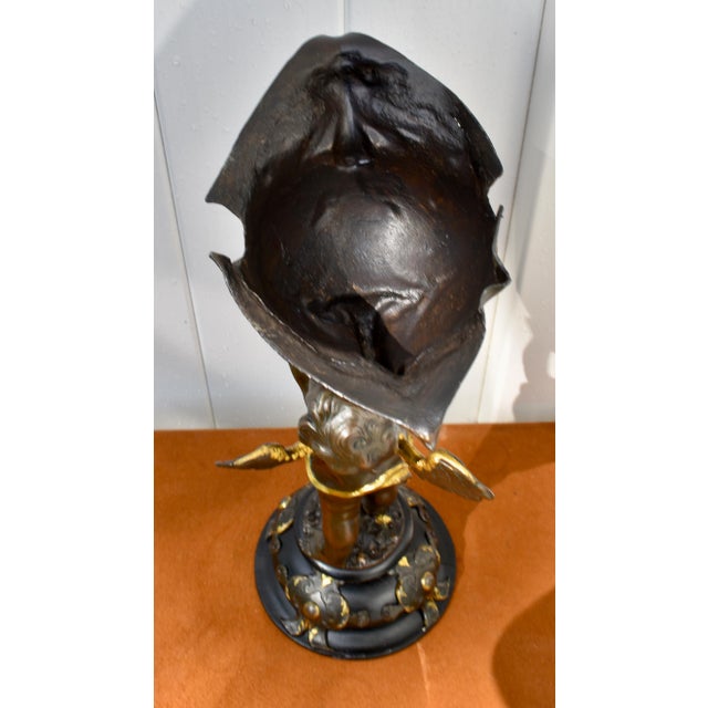 Antique Gilt Bronze Cherub Figure Holding Shell Form Centerpiece Bowl For Sale - Image 17 of 18
