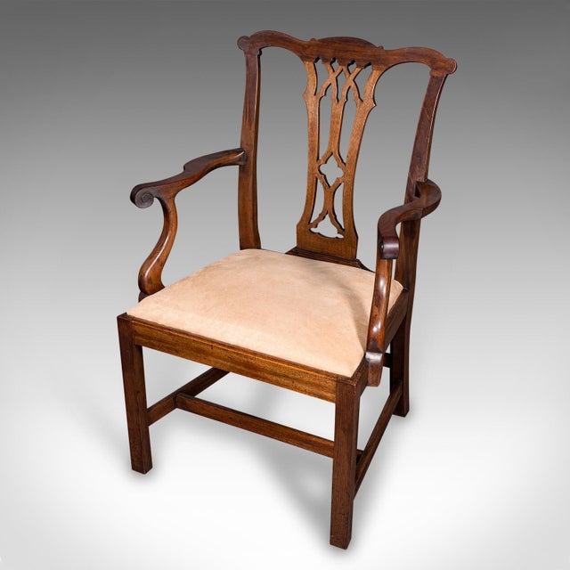 Late 19th Century 1890's Pair of Antique Morning Room Elbow Chairs For Sale - Image 5 of 10