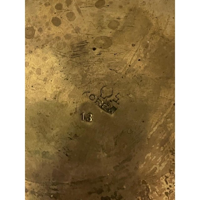 Asian Vintage Korean Mother of Pearl Inlay Black Lacquer Brass Vase Bird 11" Korea For Sale - Image 3 of 11