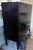 Transitional Black Bar Cabinet With Brass Hardware For Sale - Image 3 of 4