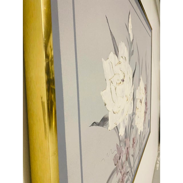 Postmodern Floral Still Life Oil on Canvas Painting Signed D. Andersen For Sale In Dallas - Image 6 of 12