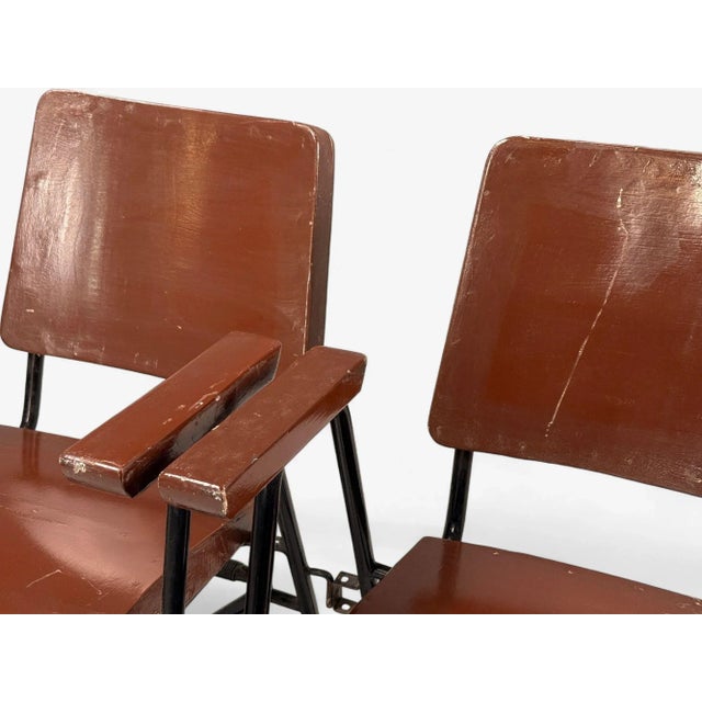 Studio Bbpr, Lacquered Iron, Wood, Twelve Armchairs, Italy, 1960s For Sale - Image 13 of 17