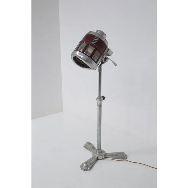 Maroon Mid-Century Free S Series Helmet Floor Lamp, 1950s For Sale - Image 8 of 8